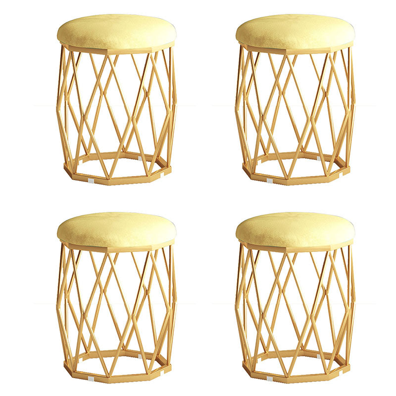 Solid Color Flannel Standard Stool Modern Style Simple Round Cushion Stool