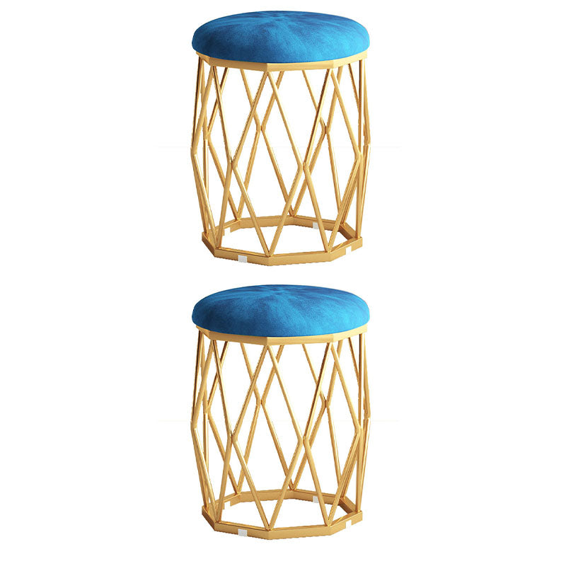 Solid Color Flannel Standard Stool Modern Style Simple Round Cushion Stool