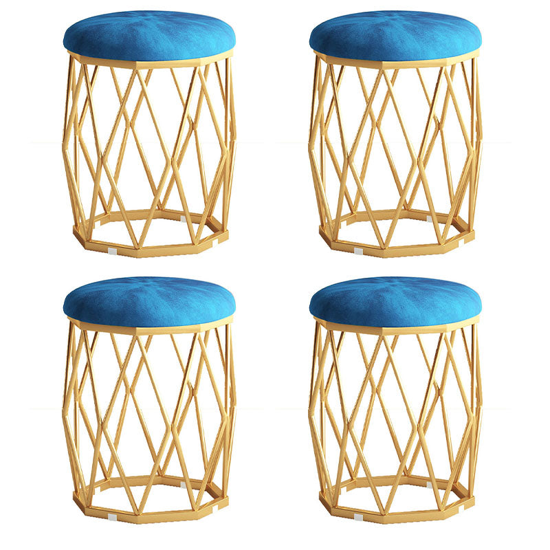 Solid Color Flannel Standard Stool Modern Style Simple Round Cushion Stool