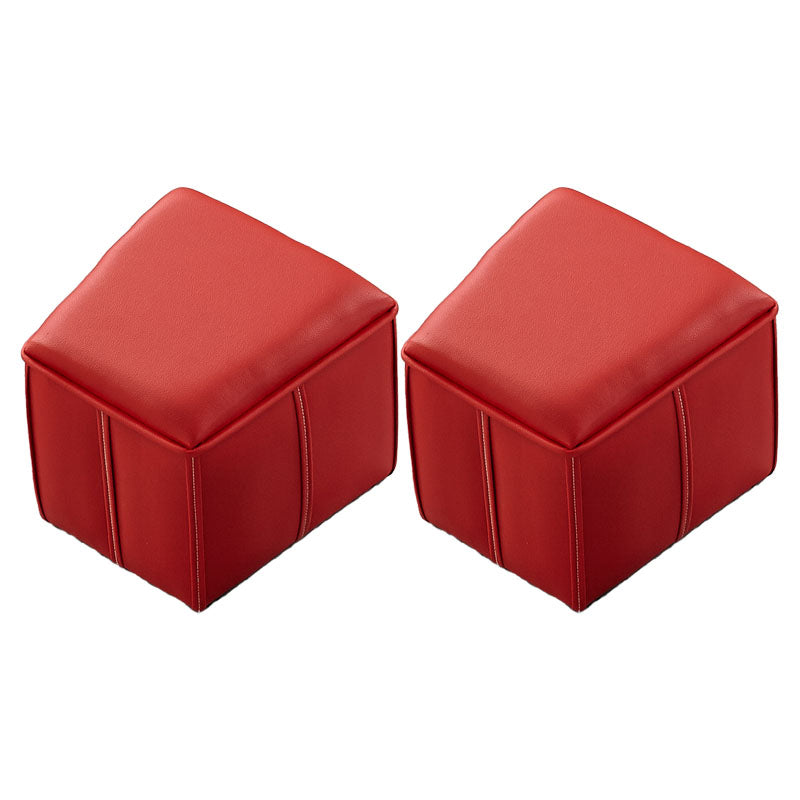 Solid Color Leather Standard Stool Modern Style Simple Unique Shape Footrest