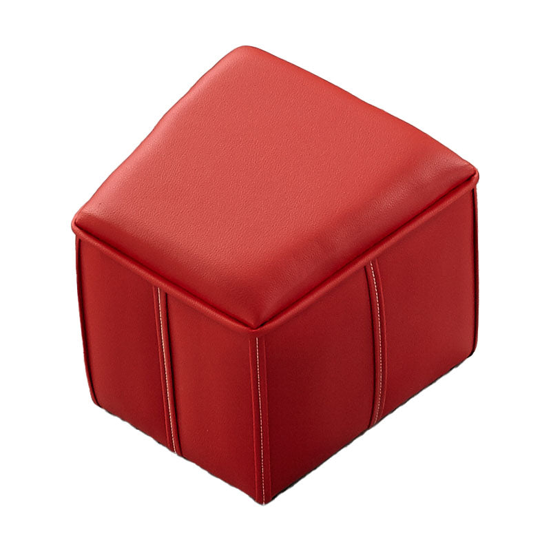 Solid Color Leather Standard Stool Modern Style Simple Unique Shape Footrest