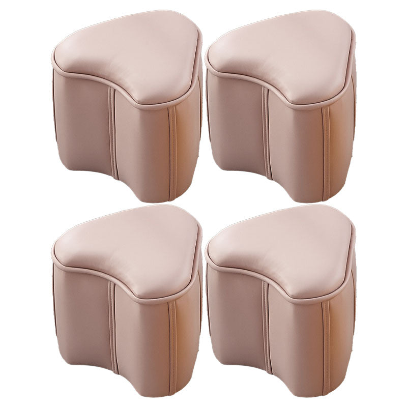 Solid Color Leather Standard Stool Modern Style Simple Unique Shape Footrest