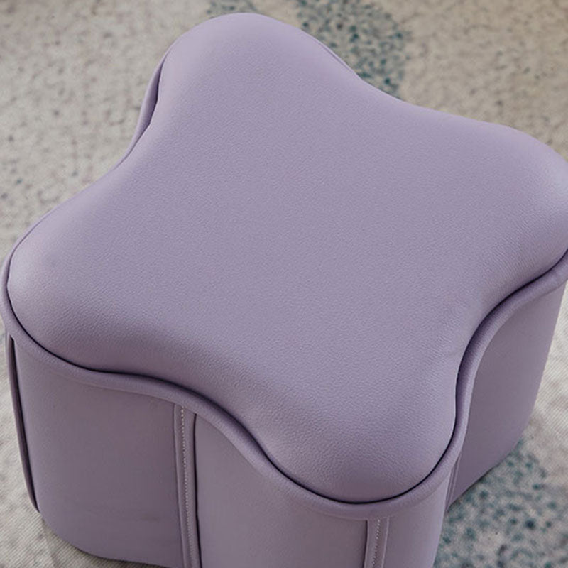 Solid Color Leather Standard Stool Modern Style Simple Unique Shape Footrest