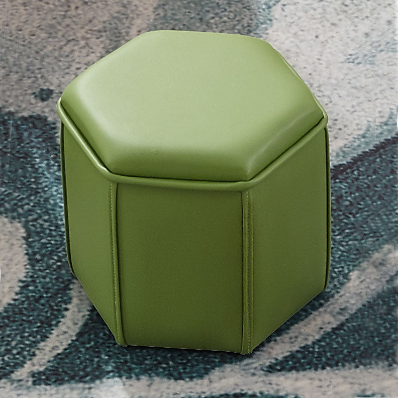 Solid Color Leather Standard Stool Modern Style Simple Unique Shape Footrest