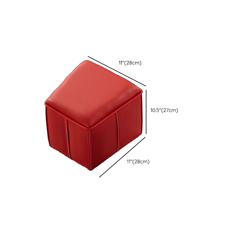 Solid Color Leather Standard Stool Modern Style Simple Unique Shape Footrest