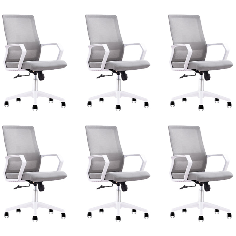 Modern Office Chair Fixed Arms Adjustable Seat Height Swivel Chair with Breathable Back