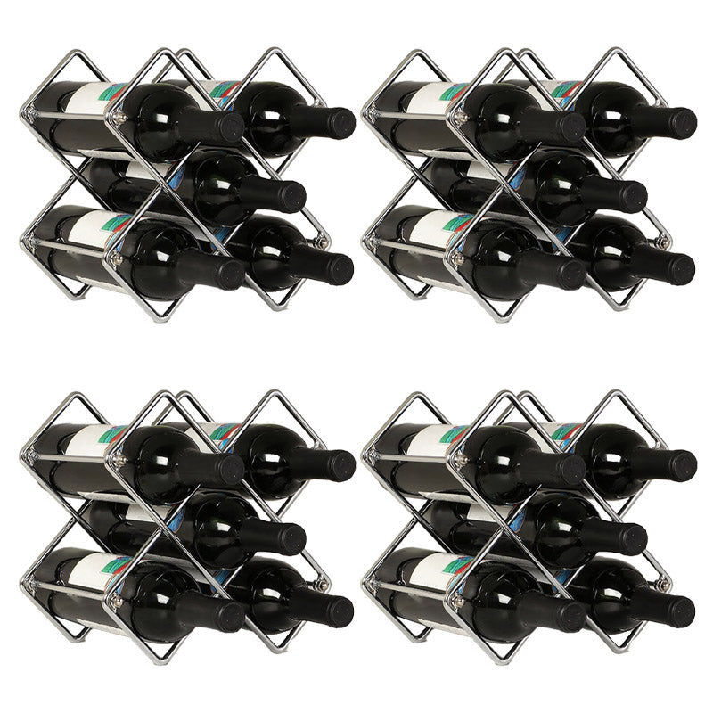 Metal Wine Bottle Rack Glam Style Wine Bottle Rack for Living Room