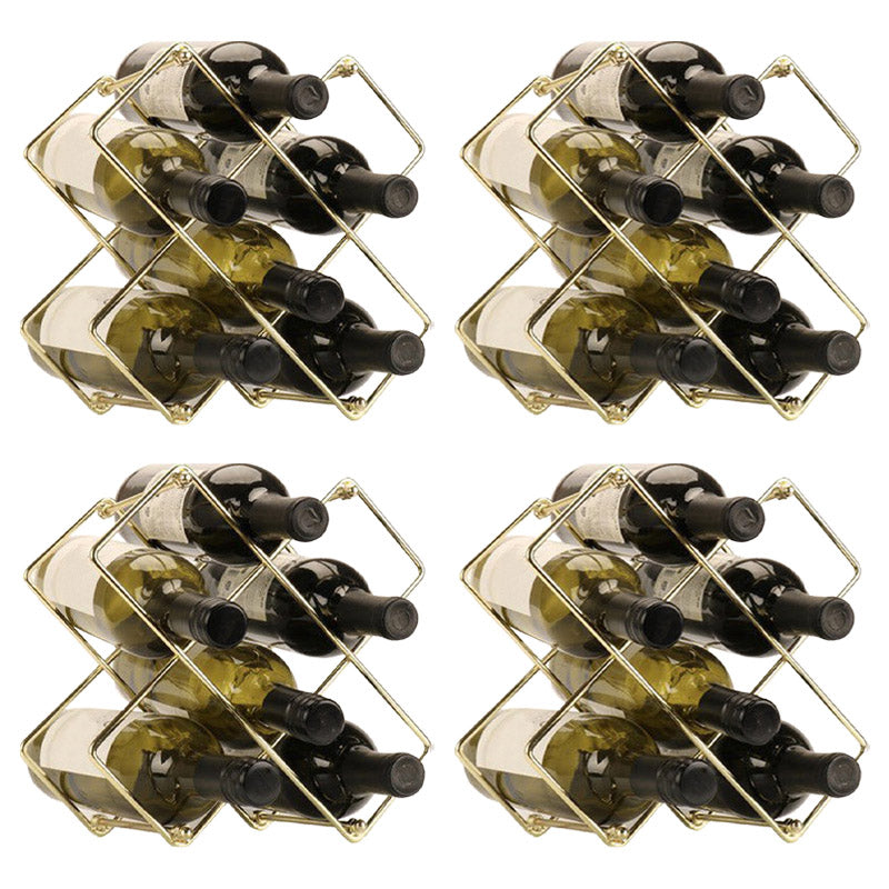Metal Wine Bottle Rack Glam Style Wine Bottle Rack for Living Room