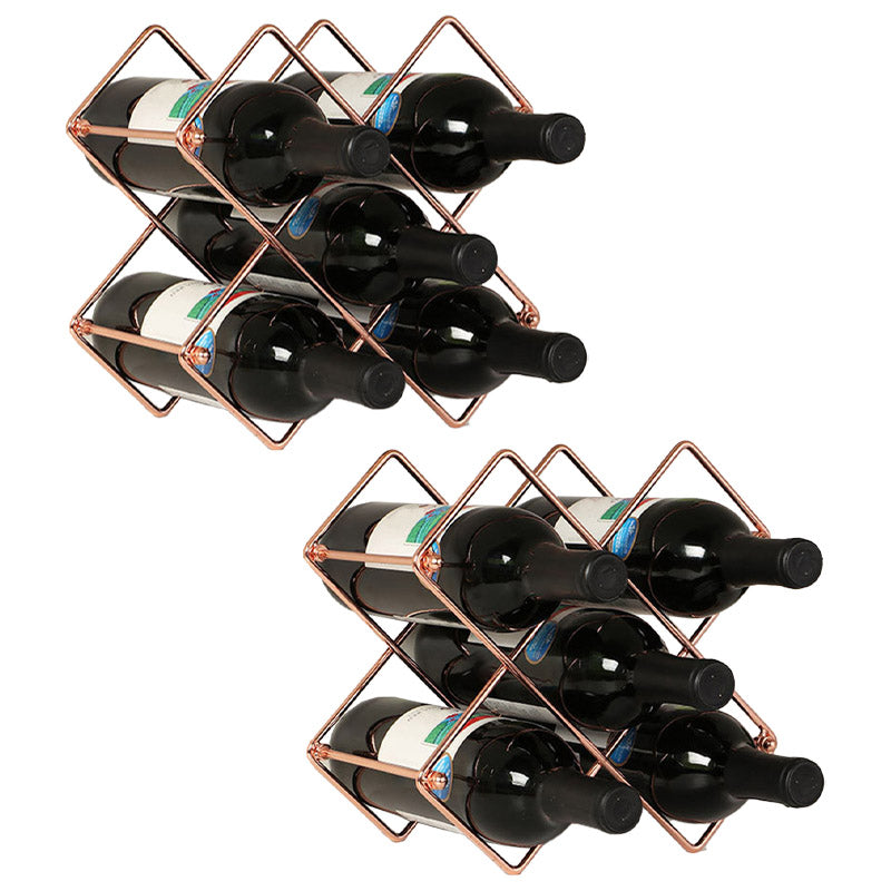 Metal Wine Bottle Rack Glam Style Wine Bottle Rack for Living Room