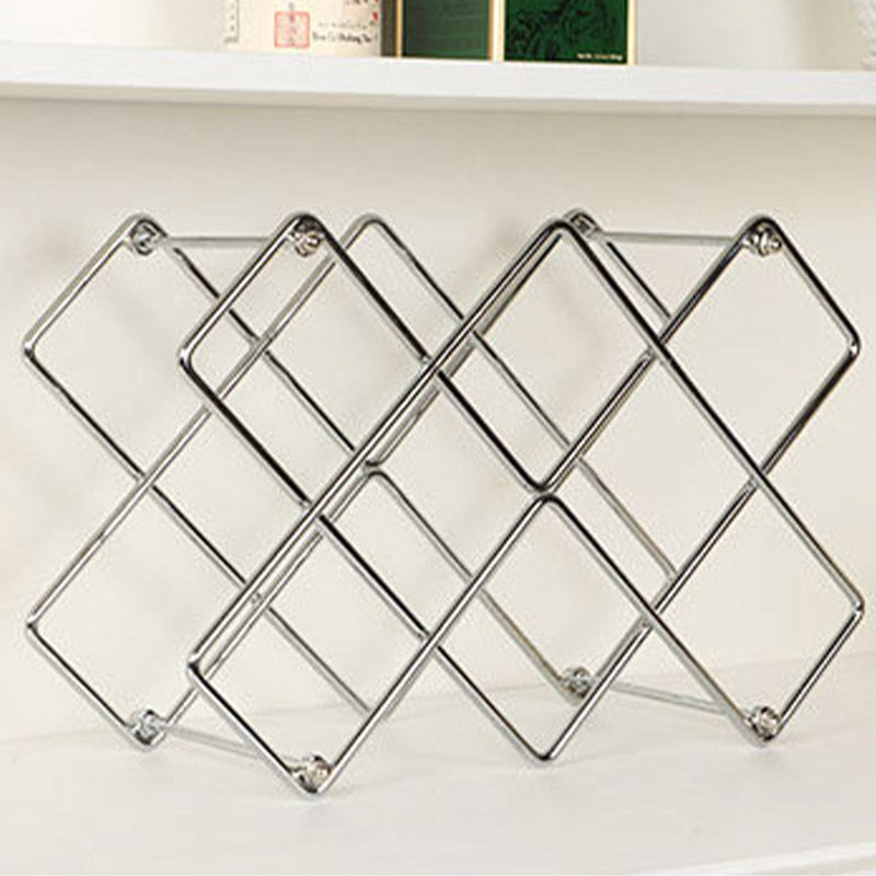 Metal Wine Bottle Rack Glam Style Wine Bottle Rack for Living Room