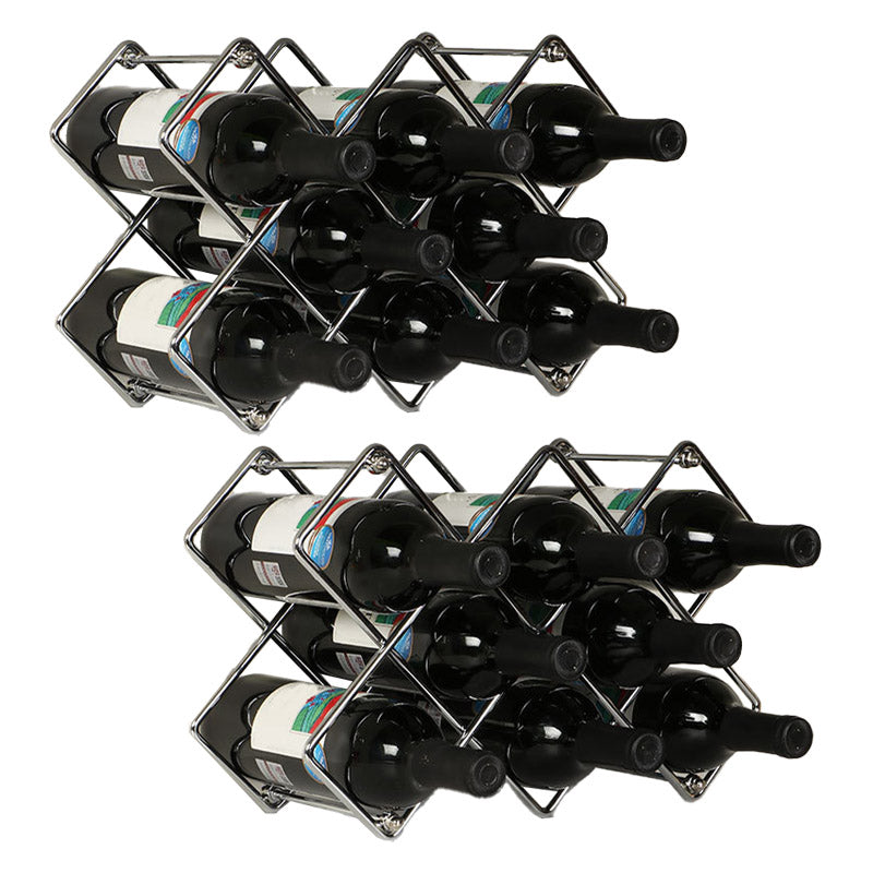 Metal Wine Bottle Rack Glam Style Wine Bottle Rack for Living Room