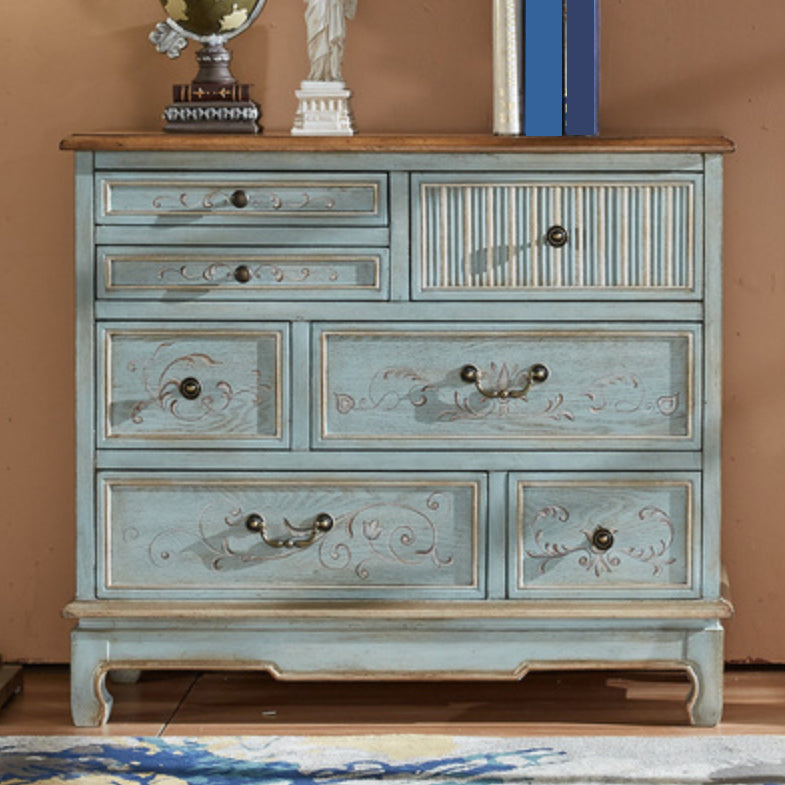 Traditional Wood Media Chest Horizontal Lingerie Chest with Drawers