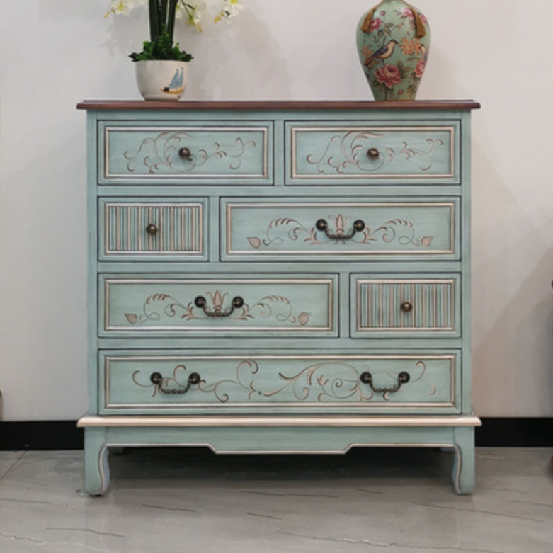 Traditional Wood Media Chest Horizontal Lingerie Chest with Drawers