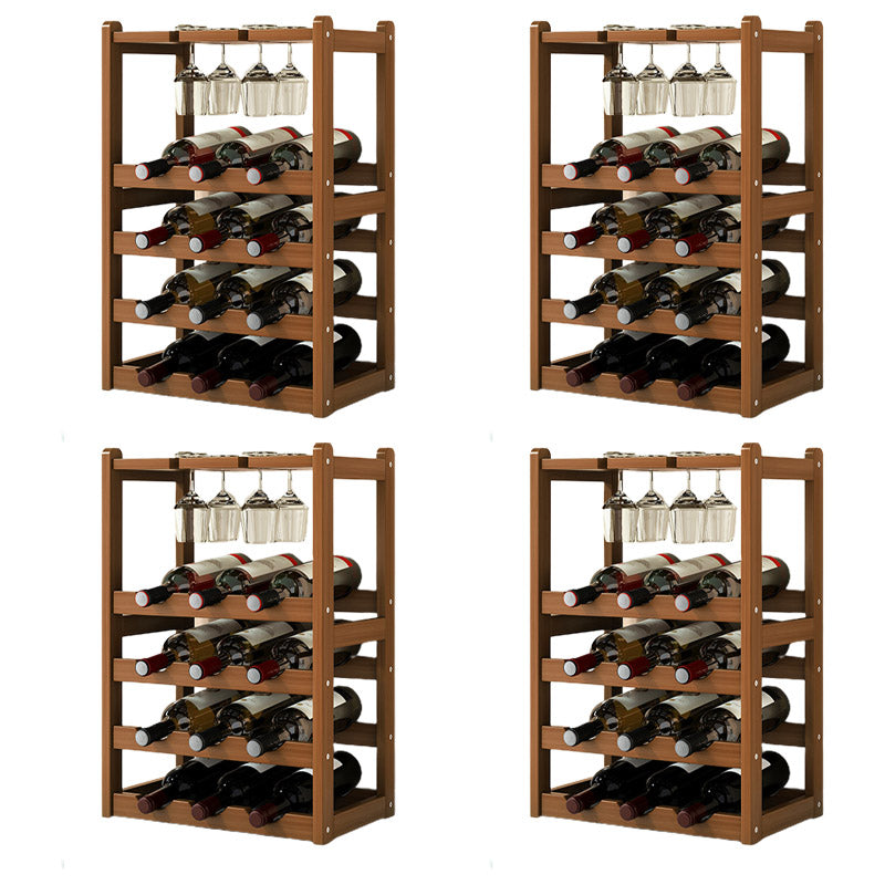 Countertop Wine Rack Solid Wood Wine Bottle Rack for Kitchen