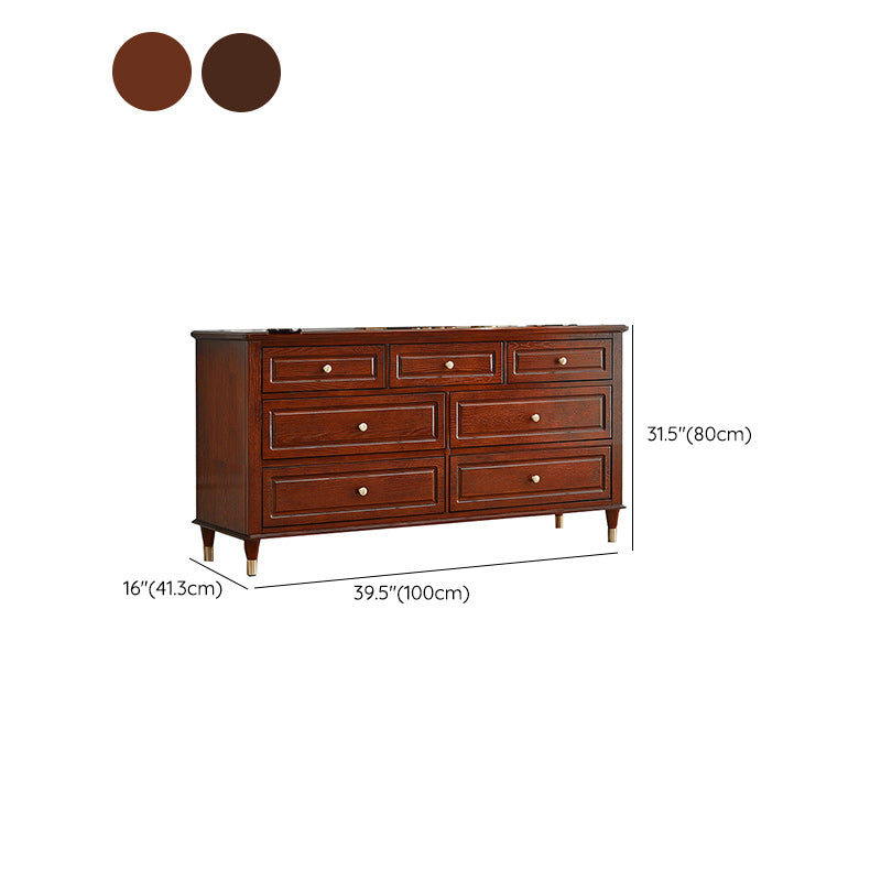 Traditional Storage Chest Solid Wood Dresser with 3/4/6/7/9 Drawers