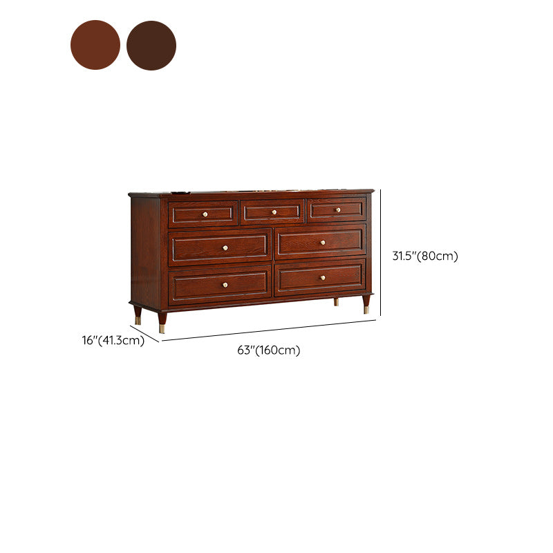 Traditional Storage Chest Solid Wood Dresser with 3/4/6/7/9 Drawers