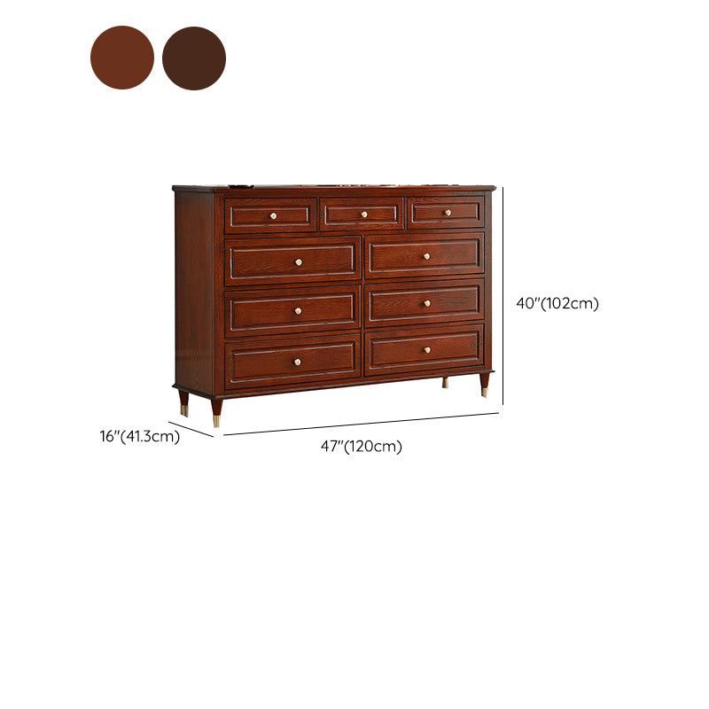 Traditional Storage Chest Solid Wood Dresser with 3/4/6/7/9 Drawers