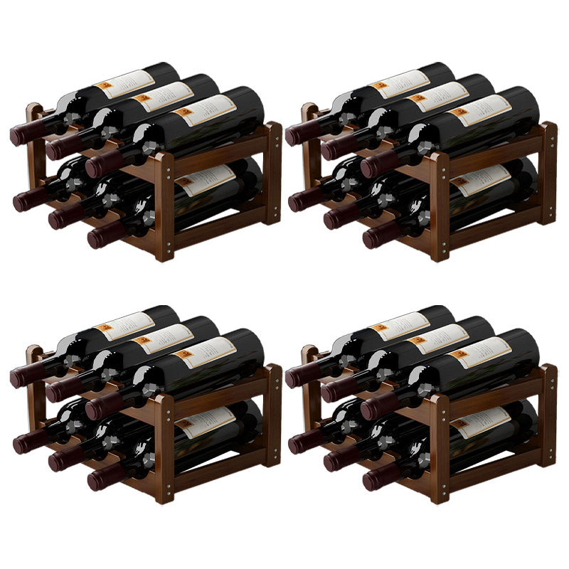 Countertop Modern Wine Rack Solid Wood Wine Bottle Rack for Living Room
