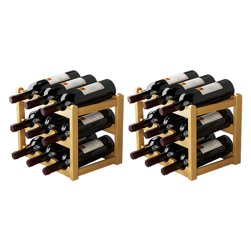 Countertop Modern Wine Rack Solid Wood Wine Bottle Rack for Living Room