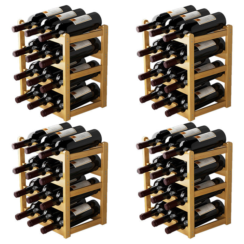 Countertop Modern Wine Rack Solid Wood Wine Bottle Rack for Living Room