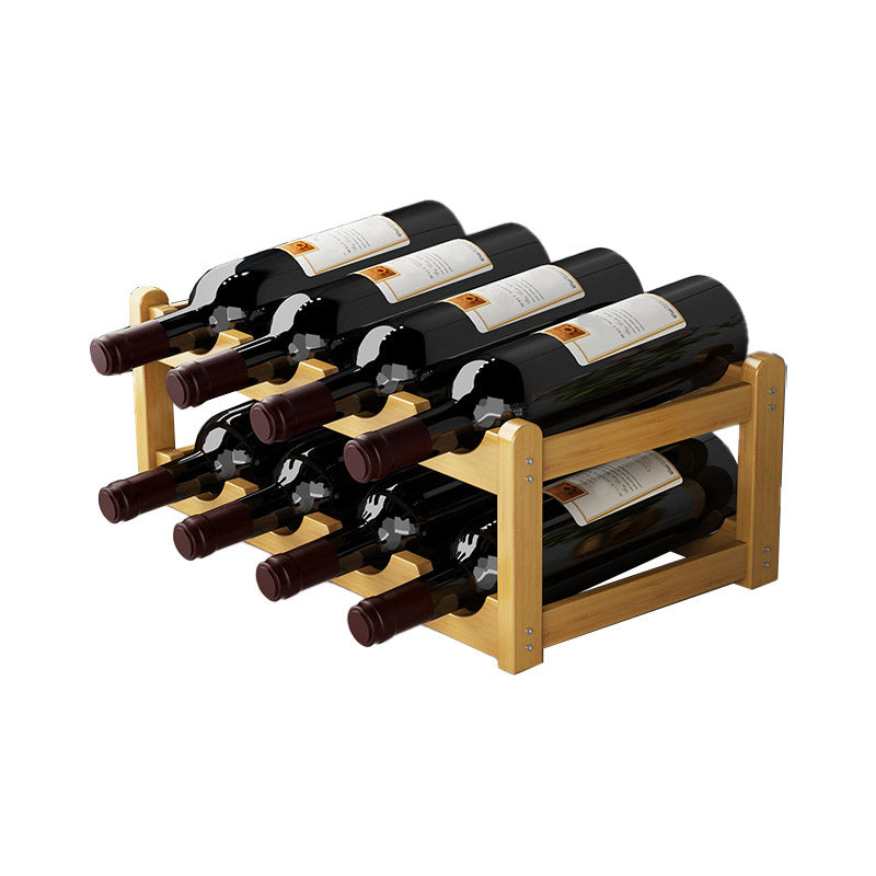 Countertop Modern Wine Rack Solid Wood Wine Bottle Rack for Living Room