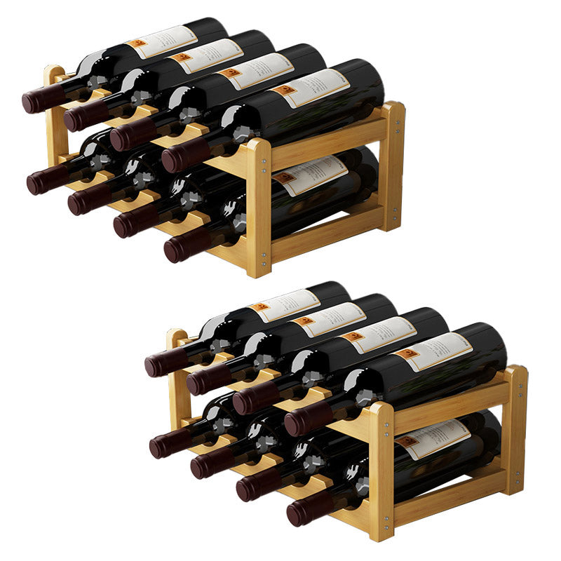 Countertop Modern Wine Rack Solid Wood Wine Bottle Rack for Living Room