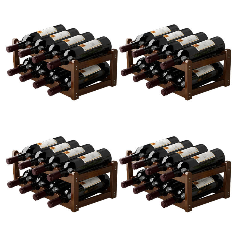 Countertop Modern Wine Rack Solid Wood Wine Bottle Rack for Living Room