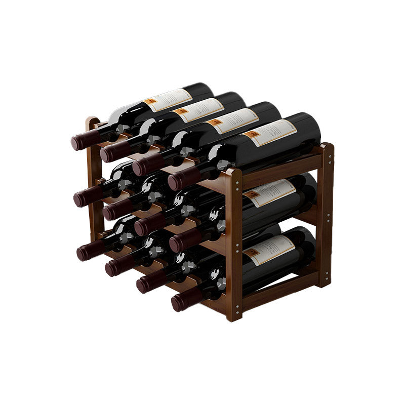 Countertop Modern Wine Rack Solid Wood Wine Bottle Rack for Living Room