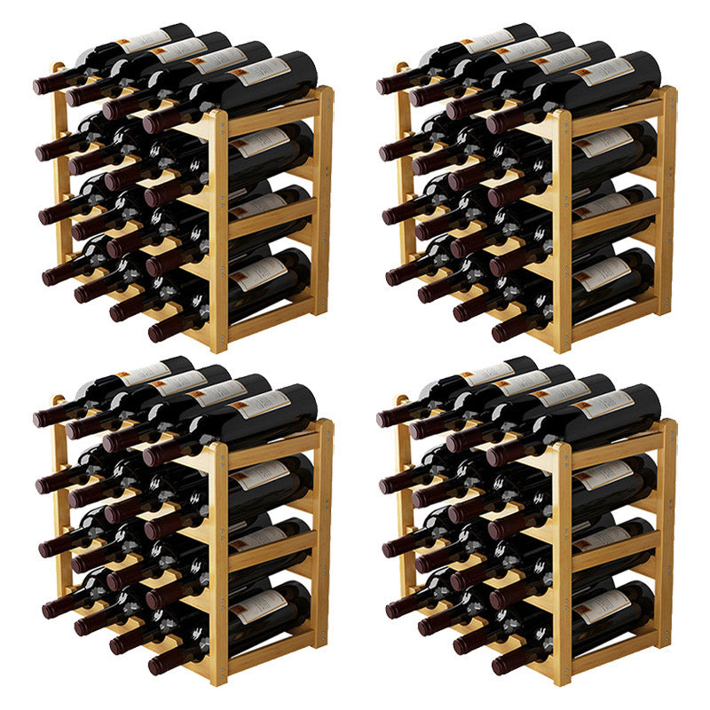 Countertop Modern Wine Rack Solid Wood Wine Bottle Rack for Living Room