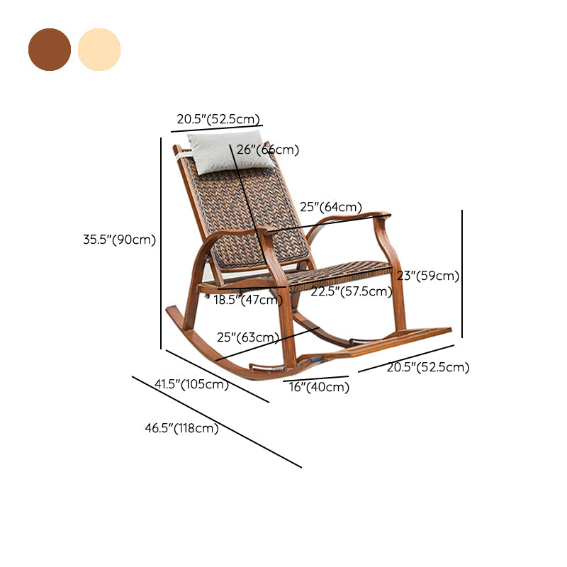 Vintage Style Wood Simple Rocking Chair Lounge Leisure Lazy Chair for Balcony