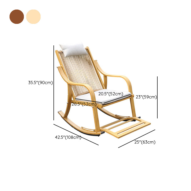 Vintage Style Wood Simple Rocking Chair Lounge Leisure Lazy Chair for Balcony