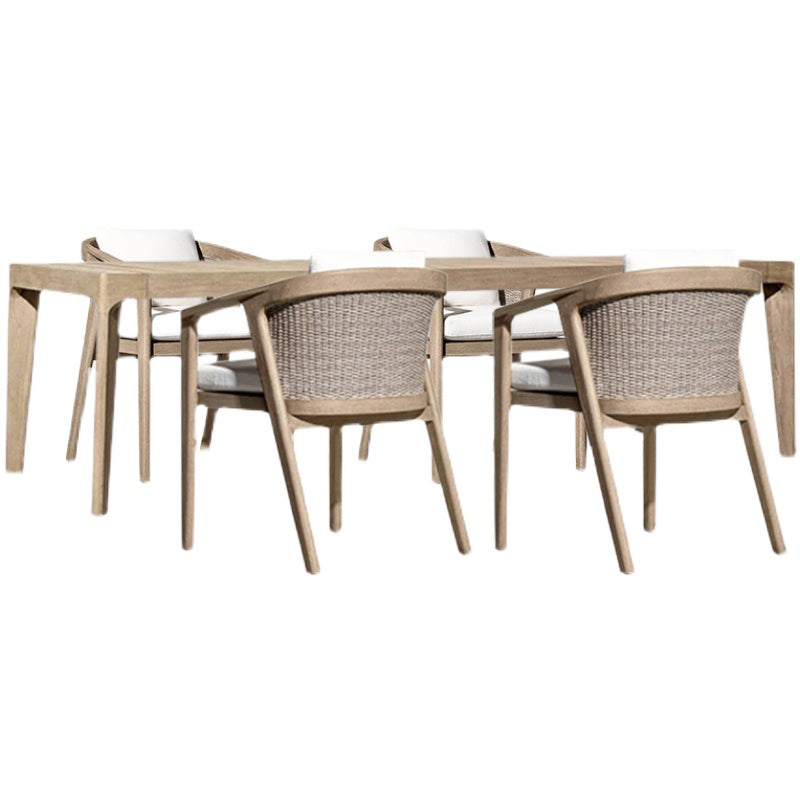 Rectangle Patio Dining Sets 1/2/5/7 Pieces Solid Wood Dining Table Set