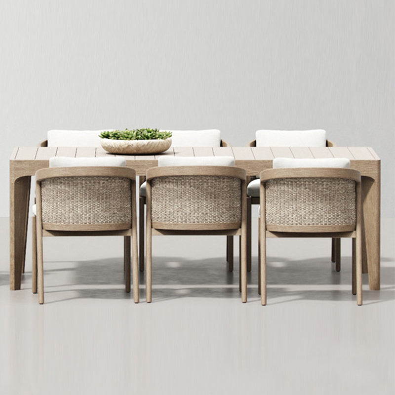 Rectangle Patio Dining Sets 1/2/5/7 Pieces Solid Wood Dining Table Set