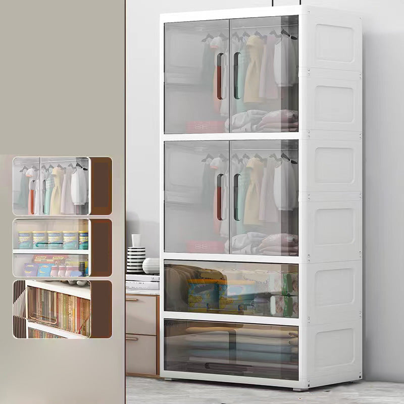 Modern Style Kids Closet Plastic Door Included Kid's Wardrobe for Home