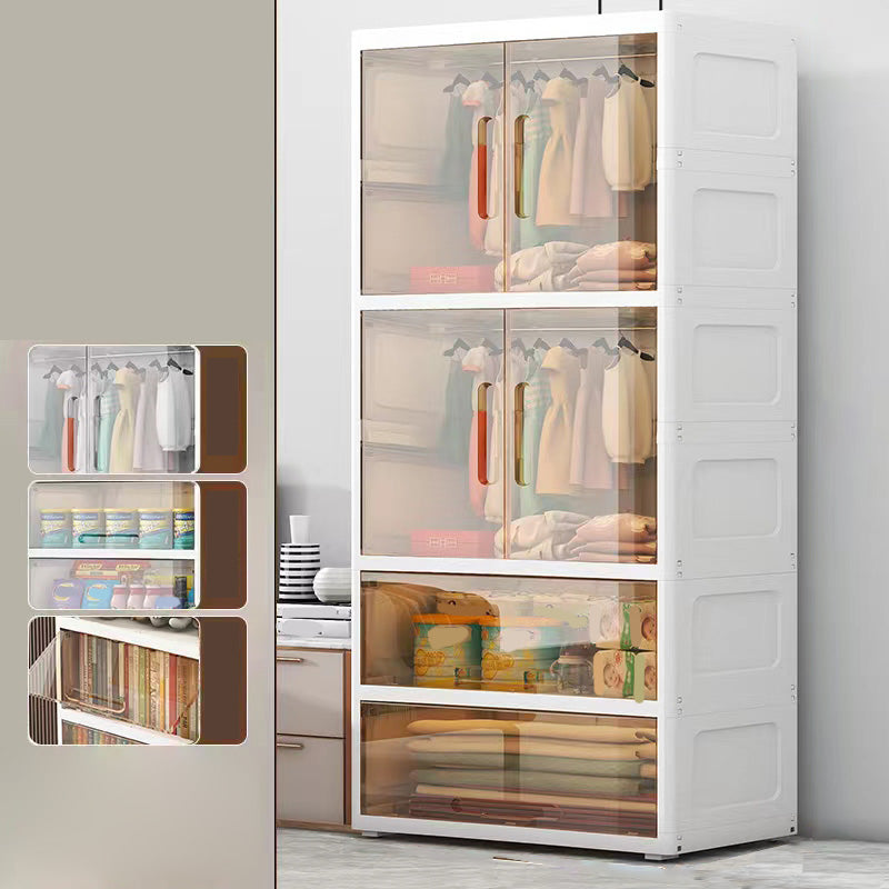 Modern Style Kids Closet Plastic Door Included Kid's Wardrobe for Home