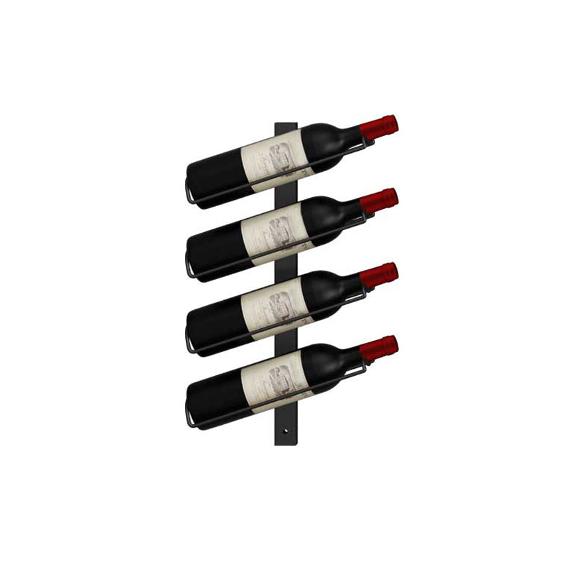 Wall Mounted Iron Bottle Rack Modern Style Wine Rack Bottle in Black