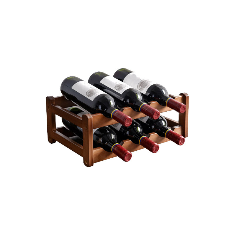 Modern Countertop Wine Rack Solid Wood Wine Bottle Rack for Living Room