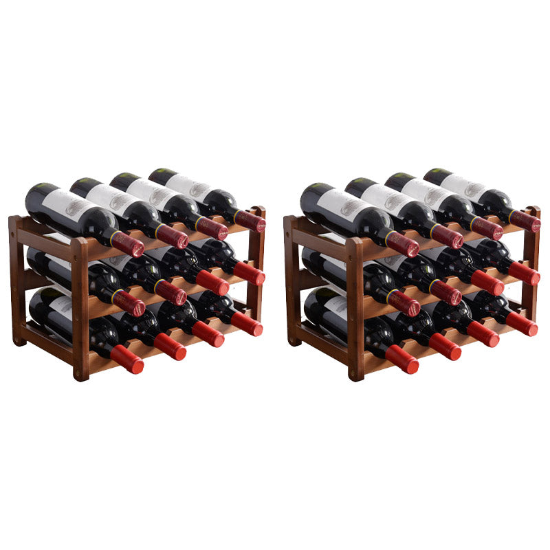 Modern Countertop Wine Rack Solid Wood Wine Bottle Rack for Living Room