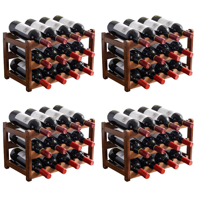 Modern Countertop Wine Rack Solid Wood Wine Bottle Rack for Living Room