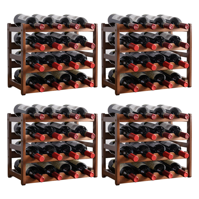 Modern Countertop Wine Rack Solid Wood Wine Bottle Rack for Living Room