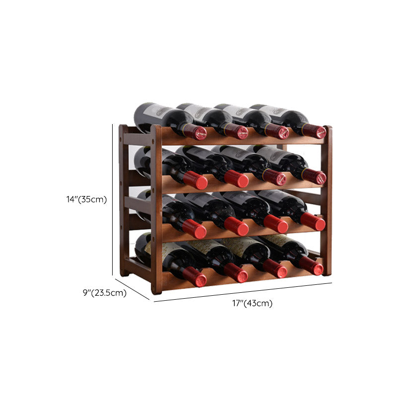Modern Countertop Wine Rack Solid Wood Wine Bottle Rack for Living Room