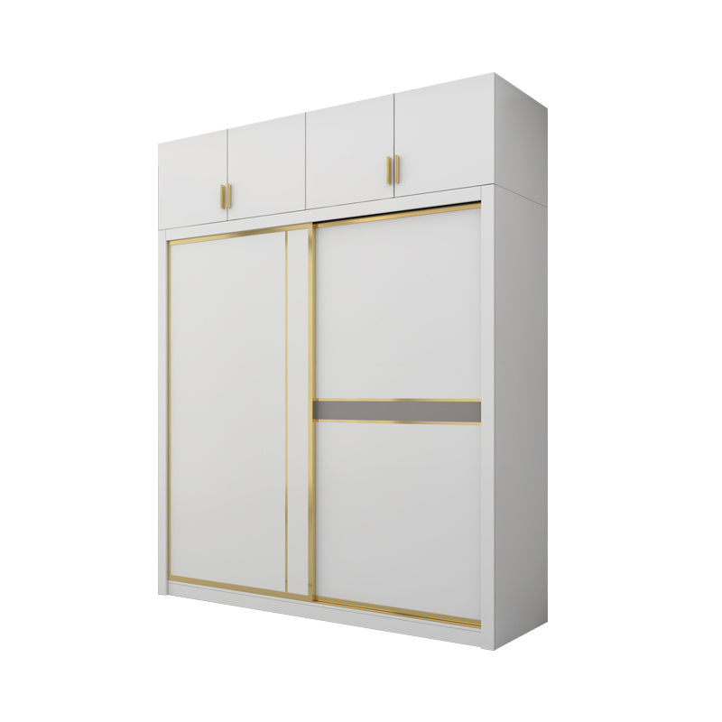 Modern White Wardrobe for Home Manufactured Wood Cabinet with Sliding Doors