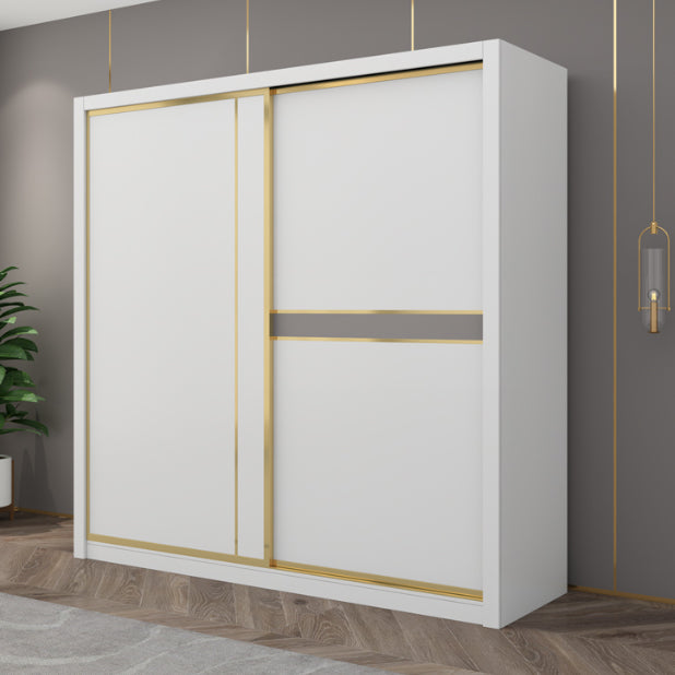 Modern White Wardrobe for Home Manufactured Wood Cabinet with Sliding Doors