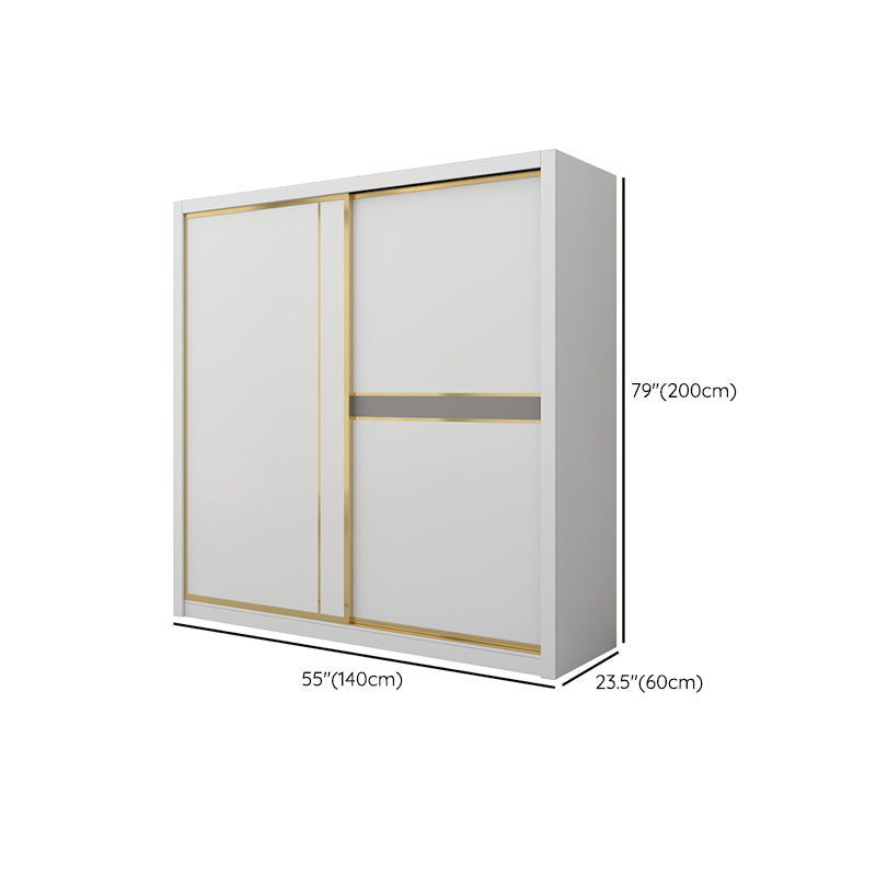 Modern White Wardrobe for Home Manufactured Wood Cabinet with Sliding Doors