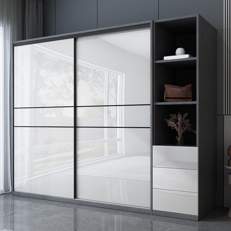 Manufactured Wood Glossy White Storage Cabinet Modern Cabinet for Bedroom