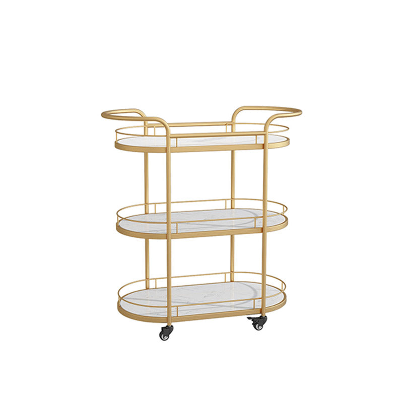 Modern Open Storage Kitchen Trolley Dining Room Rolling Prep Table