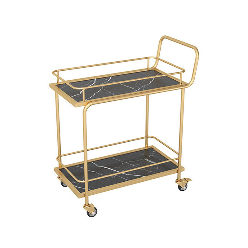 Modern Open Storage Prep Table Rectangular Dining Room Kitchen Trolley