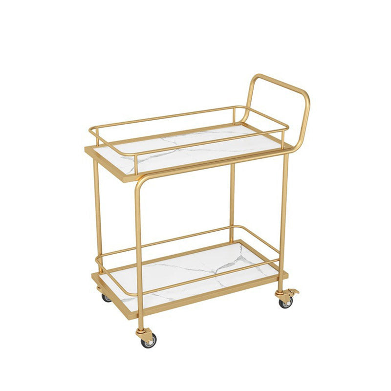 Modern Open Storage Prep Table Rectangular Dining Room Kitchen Trolley