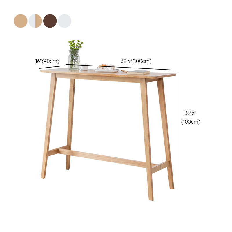 Contemporary Rectangle Bar Table Solid Wood Counter Height Bar Dining Table