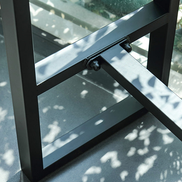 Industrial Rectangle Bar Dining Table Metal and Solid Wood  Bar Height Table